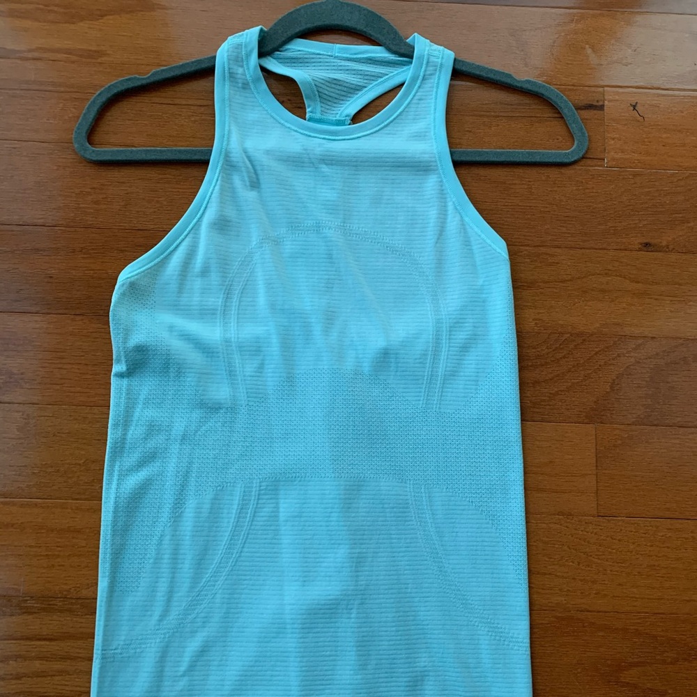Lululemon Blue swiftly tech high neck tank Size 4